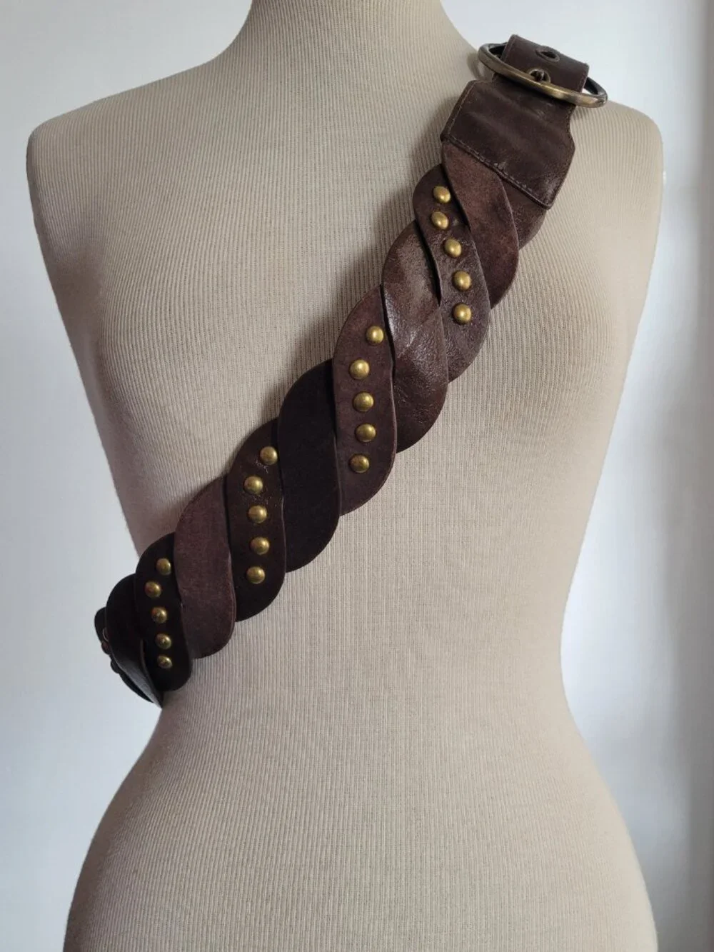 Women's Brown Leather Suede Studded Women's Unbranded Belt